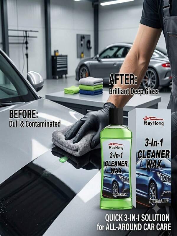 rayhong Car Cleaner A Polish, Quick Scratch & Swirl Removal, Paint Restorer & Deep Gloss Mirror Shine Protective Ceramic Hydrophobic Coating Solution, Universal Multi-Purpose Auto Detailing Maintenance Cleaner For Cars, Trucks & RVs