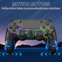Cool And Personalized P4 Controller, Unique Aurora/Starry Sky Design, Colorful Gradient Patterns, Supports Wireless Connection, 600mAh Long-Lasting Battery With LED Strip, Equipped With 3.5mm Audio Interface, Suitable For P4 Slim/Pro And PC. - View 4