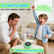 4-In-1 Tic-Tac-Toe Electric Handheld Game With Memory & Speed Modes, Perfect For Family Parties, Travel & Kids' Educational Play - Multicolor - View 6