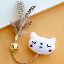 1pc Feather Bell Cat Teaser Doll With Cat Cat Plush Doll, Hemp Rope Chew Stick, Self-Entertainment Pet Supplies For Kittens - View 7