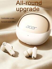 Acer 原廠 TWS 真無線入耳式耳機,ENC 降噪通話,20 小時續航,低延遲遊戲與音樂,藍牙 5.4,內建麥克風,Hi-Fi 音質,Type-C 快充,舒適高級質感 - 查看 2