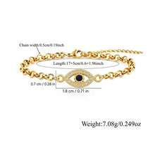 1pc Classic Eye Golden/Silvery Stainless Steel Chain Bracelets For Women - Style 3 - View 2