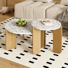 Modern Composable Coffee Table, Side Table, Coffee Table Set For Living Room, Sofa Side Table And Balcony, Set Of 2, 81 X 79 X 12 Cm - Multicolor - View 4