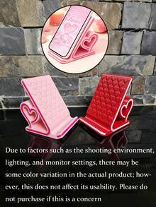 Romantic Heart-Shaped Phone Stand, Perfect Valentine's Day Gift For Her, Fashionable Desktop Decoration, Portable Non-Slip, Suitable For Live Streaming/Office/Broadcasting/Online Learning And More - Multicolor - View 8