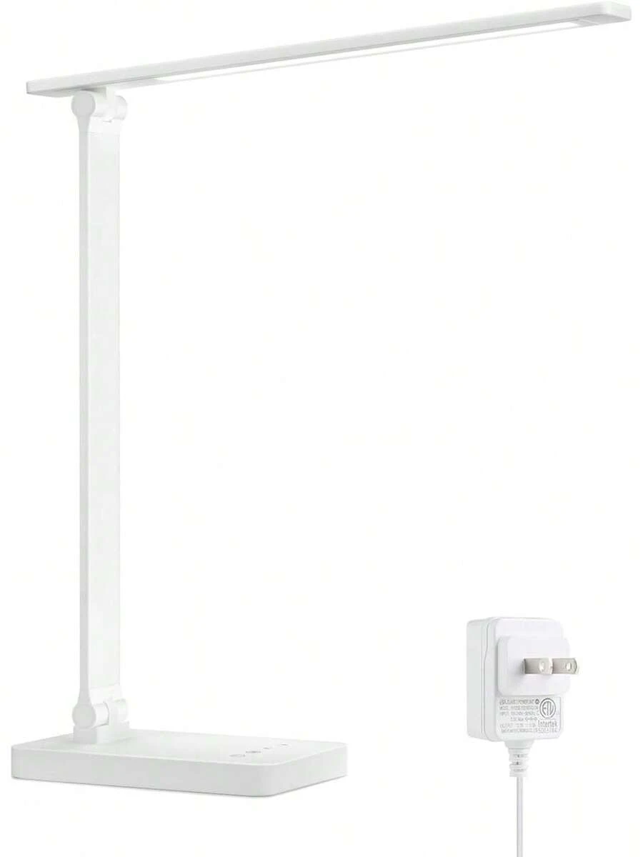 Lámpara de escritorio LED, lámpara de escritorio de metal adecuada para oficina en casa, luz de trabajo regulable, cuidado de la vista, lámpara de escritorio para oficina en casa, adecuada para lectura, manualidades, costura, rompecabezas y arte de uñas. - Blanco - Ver 1