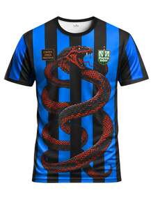 Inter Milan Style Customized Men's Football Jersey & Customizable Name And Number & Round Neck Lightweight Sports Top & Breathable, Moisture-Wicking, Quick-Drying & Training, Casual, Gift - Blue - View 4