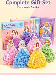 1PC Princess Punch-Out Quiet Book DIY Handmade Toy Educational Creative Gift Dress-Up Craft Material Kit For Girls - Multicolor - View 7