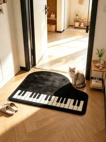 1pc Triangle Piano Shaped Area Rug, Decorative Carpet, Floor Mat, Living Room Carpet, Bedroom Carpet, Creative Rug - Multicolor - View 1