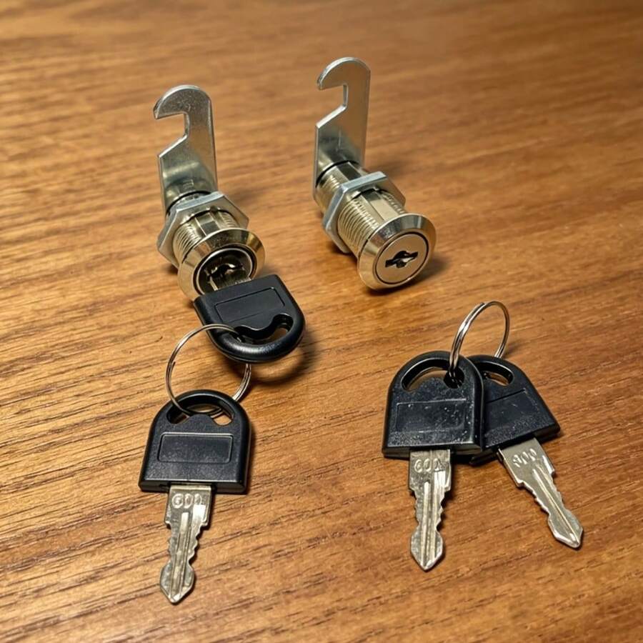 1 Set 16mm Safety Cam Lock With 2 Keys, Durable Cam Lock Latch, Suitable For Doors, Cabinets, Mailboxes, Drawers, Storage Cabinets, Newspaper Boxes, Furniture, Cabinet Locks - Silver - View 1