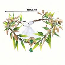 2pcs Halloween Elf Ear Headband With Leaf Wreath - Romantic Fairy Queen Costume Accessory, Suitable For Cosplay, Christmas, Valentine's Day Party - Lightweight Non-Magnetic Hairband - Multicolor - View 4
