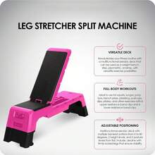 Compact Portable Aerobic Step Platform Exercise Deck Equipment, Cardio Stepper Bench With Adjustable Height For Home Gym Workout Strength Training Fitness Station, Black - Pink - View 4