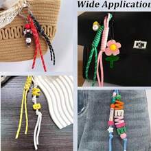 20/15/10/5/1pc Handmade Woven Colorful Nylon Rope Knot Keychain, Phone Charm, Bag Pendant - Fashion Wrist Strap Keychain With Carabiner, Woven Lanyard Suitable For Keys, Bag Charms, Key Rings, Wallet Decoration And Car Accessories, Random Color - Colored Nylon Rope - View 11