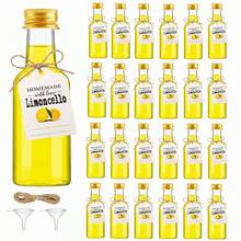 44pcs/4pcs Empty Plastic Lemon Juice Bottles With Lids, Mini Refillable Bottles With Lemon Labels, Jute Rope And Funnel, Suitable For Homemade Lemonade, Juice, Wedding, Party Favors, Beach Trips, Picnics, Holiday Gatherings And Kitchen Decor - Transparent K - View 2