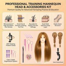 Hair Mannequin Head Practice Head For Braiding | Manikin Head With Clamp Stand Doll Head For Hair Styling Practice Kit For Kids And Cosmetology - View 10