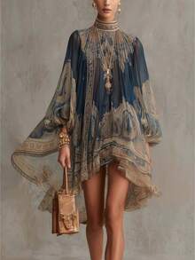 Women Midi Dresses - Blue - View 7
