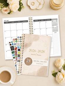 Trees 24-Month Monthly Planner, 8.1 * 5.9 Inch Monthly Notebook Calendar Book July 2026–June 2028 For Efficiency & Productivity, Back To School Supplies Office Supplies - A5 - View 3