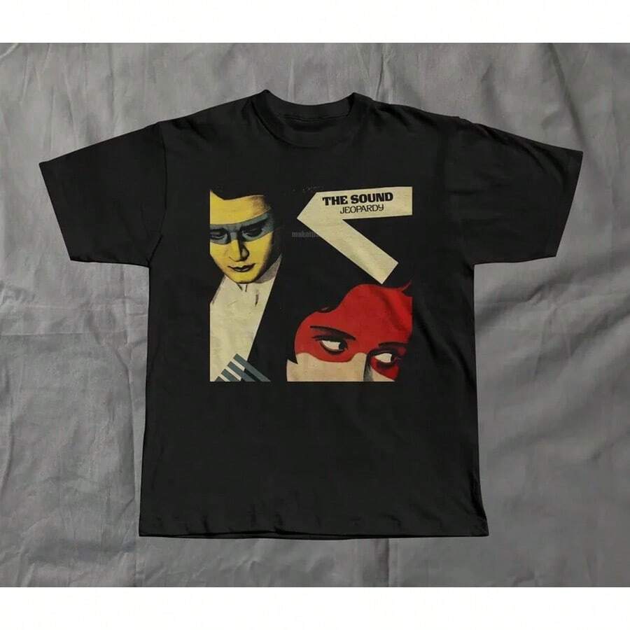 The Sound T-Shirt Jeopardy New Wave Post Punk Christmas T-Shirt QPKX - 黑色 - 查看 1