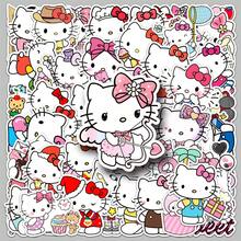 50pcs Sanrio Hello Kitty & Cinnamoroll Waterproof PVC Stickers, Cute Cartoon Graffiti Decorative DIY Stickers For Phone, Water Bottle, Scrapbook, Planner, Luggage - Multicolor - View 3
