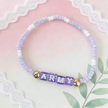 Gelang Ungu Modis - Manik-manik Mika Warna-warni Gaya Bohemian - Aksesori Gelang Sederhana dan Menarik, Hadiah Ulang Tahun untuk Pacar - MultiWarna - View 2