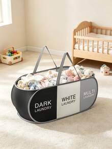 1pc Children's Laundry Basket - Suitable For Kids Room Decor, Bedroom Decor, Bathroom Storage, Baby Boy Supplies, Baby Girl Supplies, Infant Storage, Newborn Essentials - Multicolor - View 4