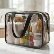 2pcs Transparent Storage Bags With Sturdy Zippers And Large Capacity Organizer Bags. Suitable For Travel Toiletries, Clothing, Toys And Home Decor, Transparent Design For Quick Identification. Suitable For Apartment, Home, Travel And More - Multicolor - View 2