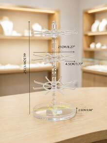 Keychain Holder, Accessory Hanger, Small Charm Display Stand, Bracelet Storage Rack, Rotatable Shelf, Desktop Organizer,Back-To-School Gifts - Multicolor - View 10
