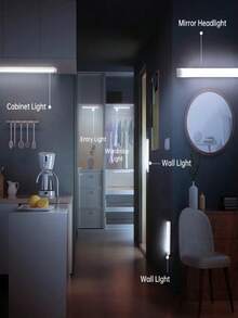 4/3pcs Motion Sensor Under Cabinet Lights, Magnetic Rechargeable LED Closet Light, Warm & White Dimmable Stick‑On Night Light, No‑Drill Sensor Lamp For Wardrobe, Staircase, Bedroom, Kitchen - 50 cm - View 8