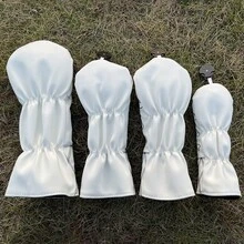 高級 PU 皮革高爾夫球桿頭套，撲克牌設計，柔軟羊羔絨內裡，防水，適用於大多數高爾夫球桿 - D - 查看 3