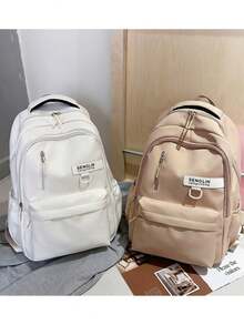 2026 Summer New Korean Style Minimalist Solid Color Daily Commute Back To School Lightweight Large Capacity Nylon Backpack - Multicolor - View 3