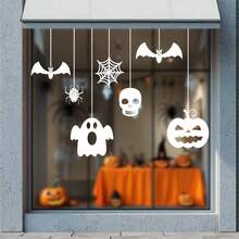 1pc Halloween Theme Glass Window Decorative Sticker, Reusable Static Cling Decal For Home Double Sliding Glass Doors, Bedroom Floor-To-Ceiling Windows, B&B Guest Rooms, Escape Rooms, Cocktail Bars, Supermarket Display Windows, Halloween Party, Halloween Decoration Gift - Halloween Window Decor Stickers - View 3
