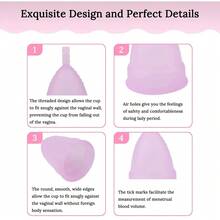 Reusable Menstrual Cup Set - The Most Reliable Medical Grade Silicone Period Cups - Comfortably Use For 12 Hours (Small & Large) - L - View 3