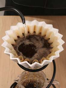 1包50片白色/咖啡色咖啡濾紙 1-2杯/1-4杯兩種尺寸可選 碗形咖啡濾紙，適用於居家、辦公室、咖啡店使用 - 白色 - 查看 3