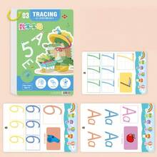36-Page Reusable Educational Workbook Set With Erasable Stickers - Perfect For Children's Drawing And Control Training, 2026 New Year Gifts, Christmas Gifts - Multicolor - View 7