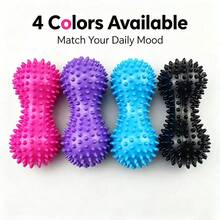 PVC Peanut Spiky Massage Acupressure Grip Ball, Spiked Fascia Yoga Ball, Inflatable Hedgehog Fitness Ball - Multicolor - View 1