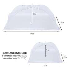 9 Pack Food Covers For Outdoors Include 1 Extra Large (40\X 24\) & 8 Standard (17\X 17\) Food Tents Mesh Food Covers For Outside - 9PACK(1*XXL+8*L) - View 3