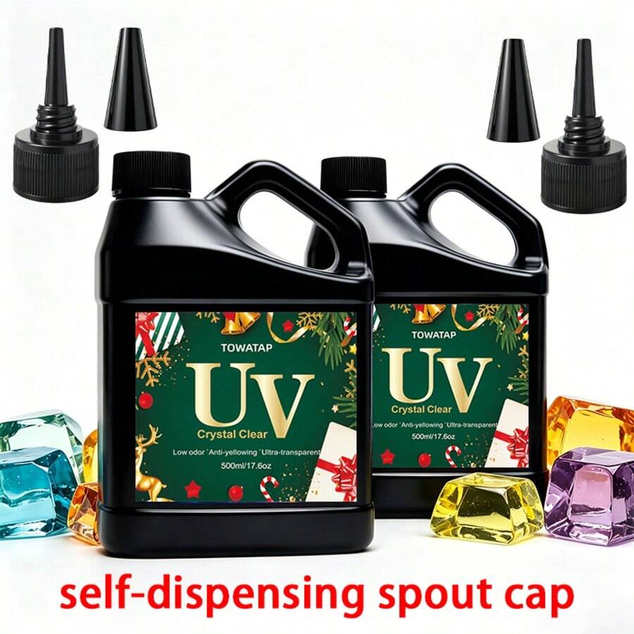 500g UV Resin Kit For DIY Crafts And Jewelry Making, Transparent Hard Resin, White, Low Viscosity, Non-Shrinking, Easy To Use, Craft Supplies Set - A - View 1