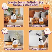 1pc Crochet Ghost Gift With Fun Message Card, Cute Halloween Keepsake, Suitable For Women And Men Friends Boo Basket, Halloween Birthday Gift, Christmas Valentine's Day Birthday Gift For Girlfriend/Boyfriend - Multicolor - View 4