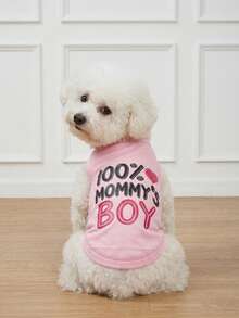 LUCKIE PAL 1pc 100% MOMMY'S BOY Printed Tank Top, Anti-Flea Base Layer Pet Dog Clothes, Fashionable Vest For Chihuahua Small Dogs And Cats, Suitable For Indoor And Outdoor Use - Multicolor - View 5