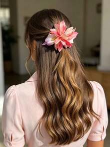 1pc Tropical Orchid Flower Hair Clip, Suitable For Travel & Photo Shooting, Claw Clips,Festival,Party - Multicolor - View 7