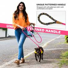 Lynxking Dog Leash Reflective, Heavy Duty Comfortable Strong Rope Leash For Large Medium Small Dogs No Pull Pet Training - Rose Red - View 5
