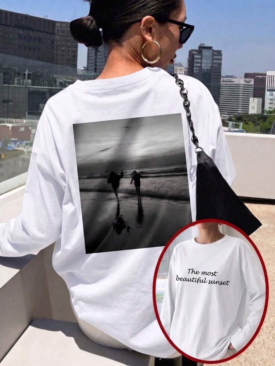 Custom Women's Long Sleeve T-Shirt - Add Your Text And Photos , Customize Your Text/Message/Birthday Wishes. Personalized Text Customization White - White - View 1