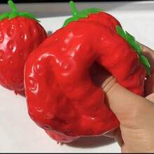 Screaming Strawberry Ball Soft Squeezable Crunchy Realistic Food Fruit Handmade Stress Relief Toy Soft Mochi Squeeze Fingertip Toy Soft Crunchy Silicone Bead Squeeze Toy - Multicolor - View 11