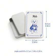 Customized Portrait-Themed Poker Set. Personalized Blue Line Sketch High-Quality Paper Art Poker Cards, Perfect For Game Nights, Pet Memorabilia, And Creative Gifts For Dog And Cat Lovers. - Multicolor - View 10