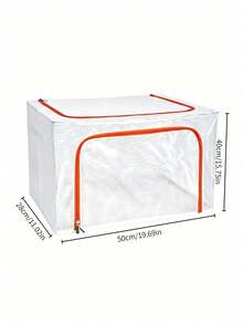 Clothing Storage Box, Transparent For Clear Visibility, Double‑Zipper Opening, Multiple Sizes Available, Large‑Capacity Storage For Clothes And Quilts, Foldable, Dust‑Proof And Moisture‑Proof, A Great Helper For Home Organization - Multiple Specifications - View 11