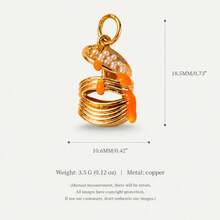 1pc Picnic Snack Pendant Charm, K-Style, 14K Gold Plated Copper Material, Suitable For Daily DIY Handmade, Decorative Earring Embellishment, Factory Semi-Finished Product Production And Other Scenarios - Multicolor - View 9