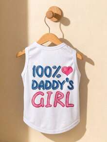 LUCKIE PAL 1pc 100% DADDY'S GIRL Printed Tank Top, Anti-Flea Pet Dog Clothes For Chihuahua Small Dogs, Fashionable Top For Cats And Dogs, Indoor And Outdoor - Multicolor - View 10