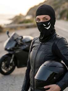 Musion 1/3pcs Horror Demon Pattern Helmet Liner, Breathable Windproof Neck Warmer Scarf, Full Head Wrap For Motorcycle Riding, Running, Outdoor Sports, Halloween Cosplay - Multicolor - View 8
