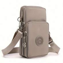 Minimalist Polyester Rectangular Multi-Pocket Zipper Crossbody Phone Bag With Adjustable Strap, For Travel, Commuting, Shopping, Daily Use - Multicolor - View 9