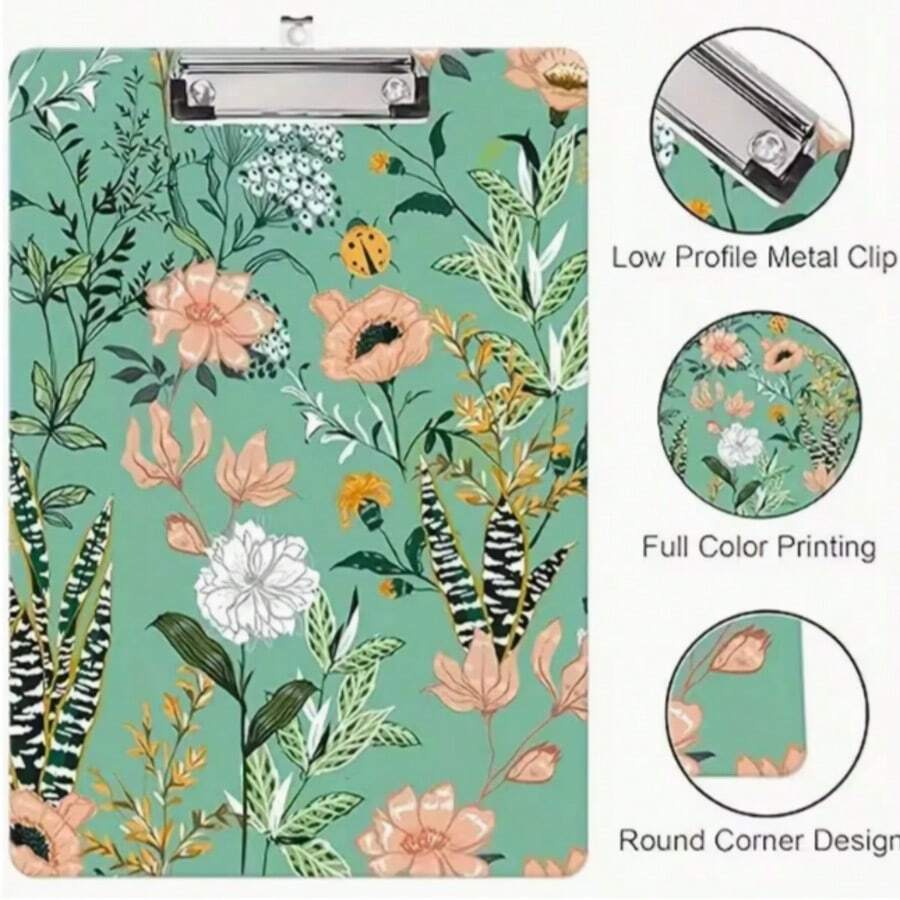 1pc Fashion A4 Size Acrylic Clipboard Folder Decorative, Suitable For Teachers, Nurses, Doctors, Cute Design - Multicolor - View 1