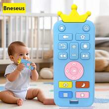 Bneseus 1pc Cartoon Remote Control Shaped Baby Teething Toy, Crown Design Silicone Sensory Soothing Toy, Soft Silicone Material Newborn Teether Toy, Suitable For Boys And Girls Halloween Gift, Small Gift To Put In Christmas Stocking - Remote-controlled Teething Toy - View 3